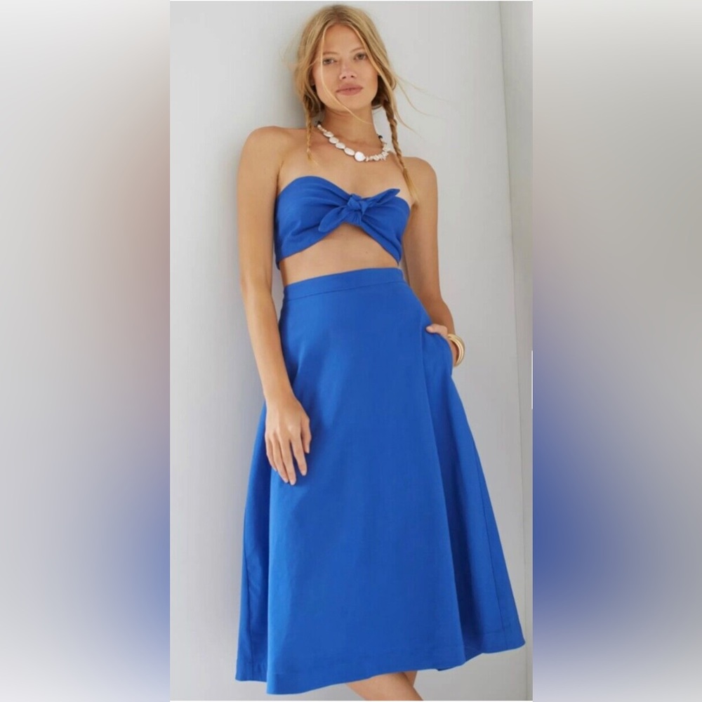 Anthropologie Maeve Tie-Front Top & Skirt